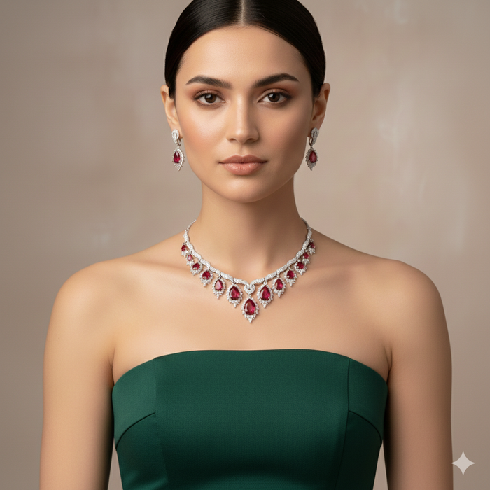 American Diamond Choker Necklace set