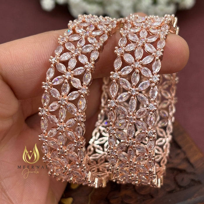 Rose Gold CZ AD Bangles Collection
